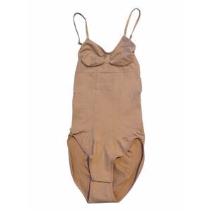 Women’s Nude Seamless Full Body Shaper Adjustable Strap Tummy Control Size M/L
